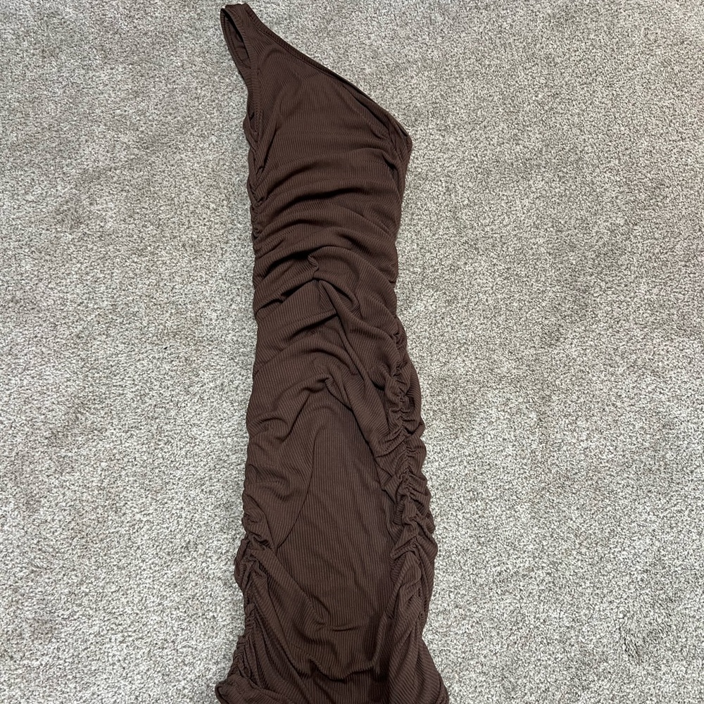 SNDYS Brown Ribbed Top